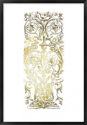 Framed Gold Foil Renaissance Panel I Print