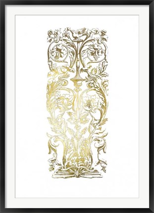 Framed Gold Foil Renaissance Panel I Print