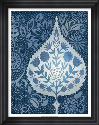 Framed Watercolor Blockprint I Print