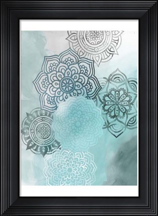 Framed Ink Blot Mandala I Print
