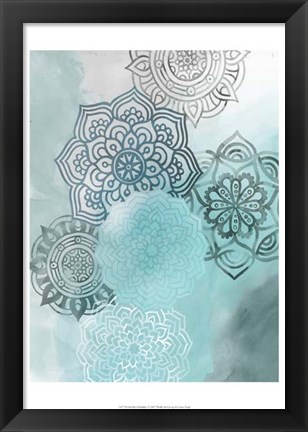 Framed Ink Blot Mandala I Print