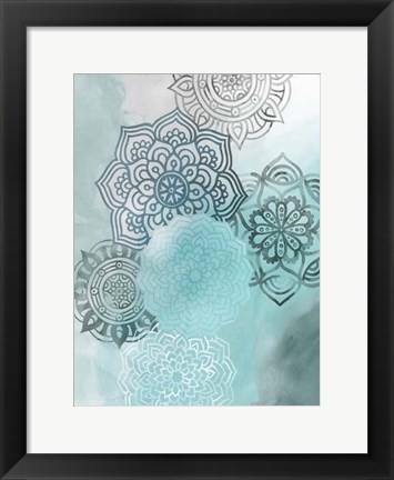 Framed Ink Blot Mandala I Print