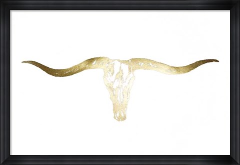 Framed Gold Foil Longhorn Print