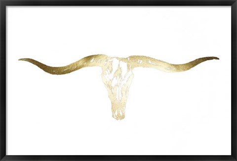 Framed Gold Foil Longhorn Print