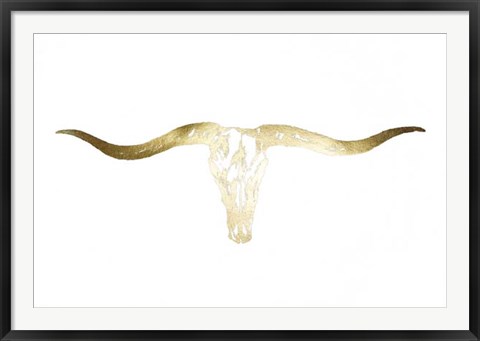 Framed Gold Foil Longhorn Print