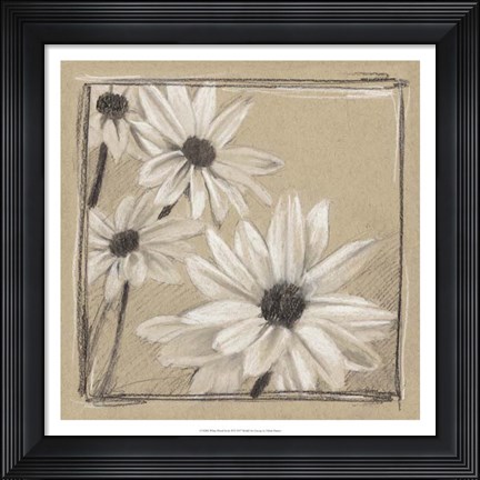 Framed White Floral Study II Print