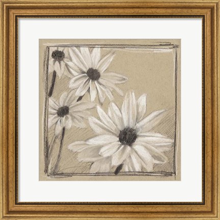 Framed White Floral Study II Print