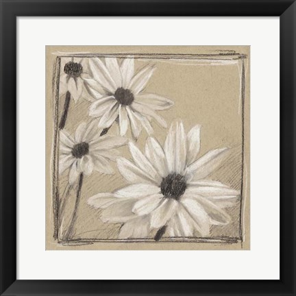 Framed White Floral Study II Print