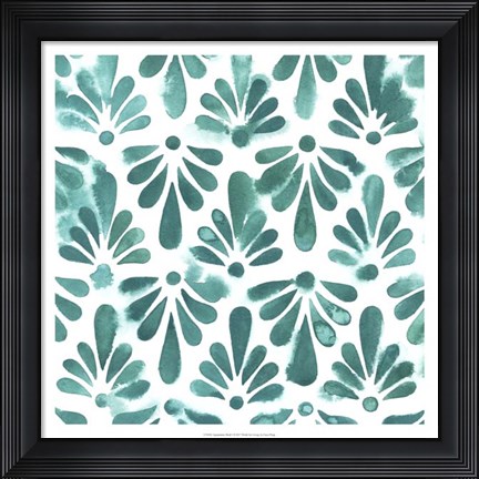 Framed Aquamarine Motif I Print