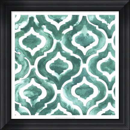 Framed Aquamarine Motif IV Print