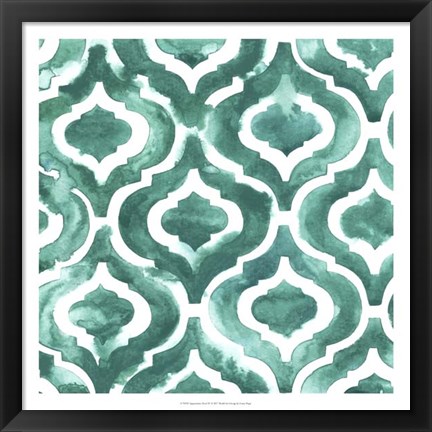 Framed Aquamarine Motif IV Print