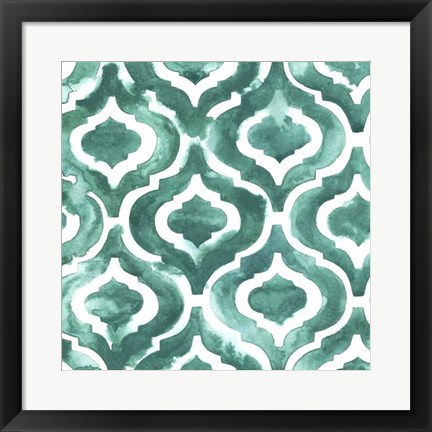 Framed Aquamarine Motif IV Print