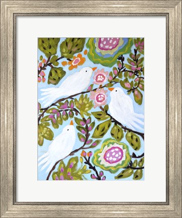 Framed Sweet Love Birds I Print