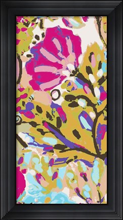 Framed Pink Boho Floral I Print
