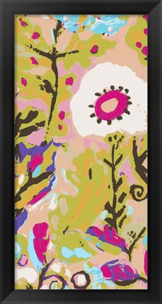 Framed Pink Boho Floral II Print