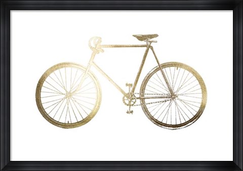Framed Gold Foil Bicycle Print
