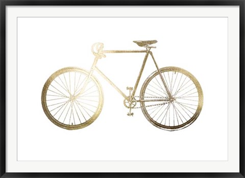 Framed Gold Foil Bicycle Print