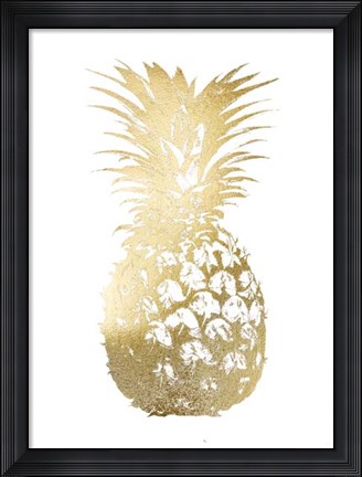 Framed Gold Foil Pineapple I Print