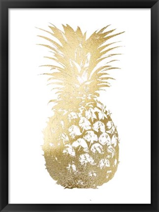 Framed Gold Foil Pineapple I Print