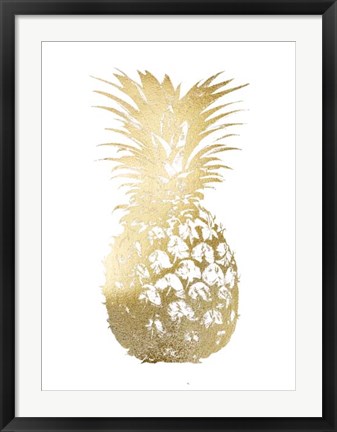 Framed Gold Foil Pineapple I Print