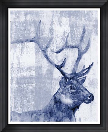 Framed Indigo Elk Print