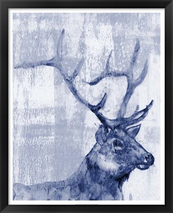 Framed Indigo Elk Print