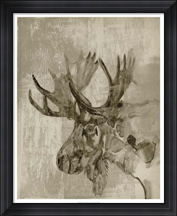 Framed Sepia Moose Print