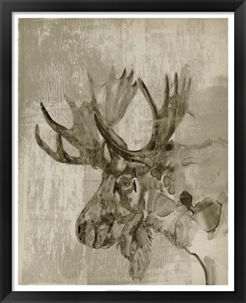 Framed Sepia Moose Print