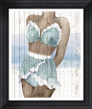 Framed Bygone Bathers I Print
