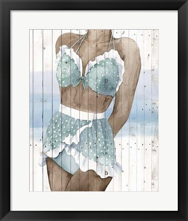 Framed Bygone Bathers I Print