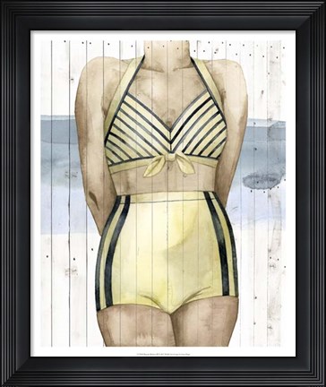 Framed Bygone Bathers III Print
