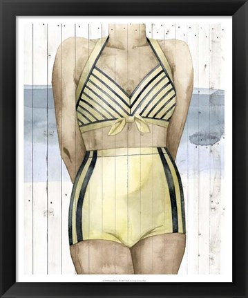 Framed Bygone Bathers III Print