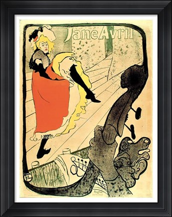 Framed Jane Avril (with border) Print