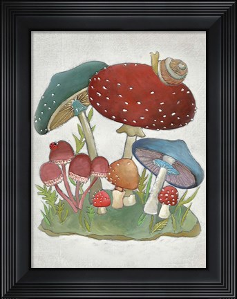 Framed Mushroom Collection I Print