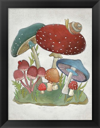 Framed Mushroom Collection I Print