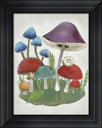 Framed Mushroom Collection II Print