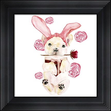 Framed Valentine Puppy I Print