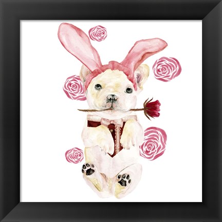 Framed Valentine Puppy I Print