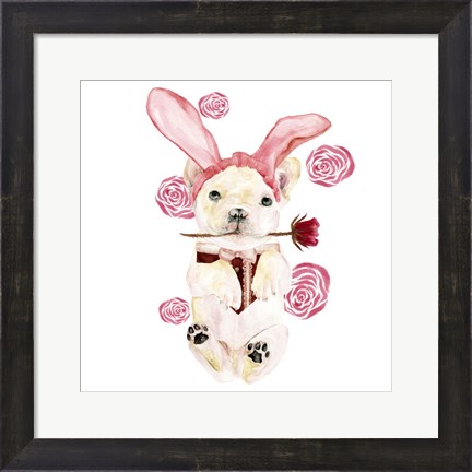 Framed Valentine Puppy I Print