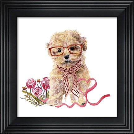 Framed Valentine Puppy II Print
