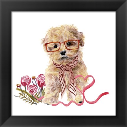 Framed Valentine Puppy II Print