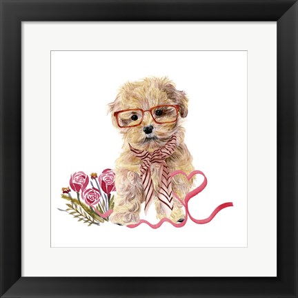 Framed Valentine Puppy II Print