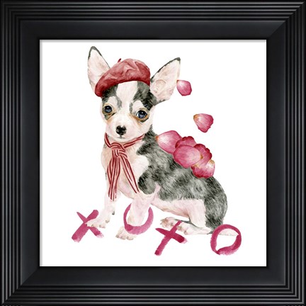Framed Valentine Puppy III Print