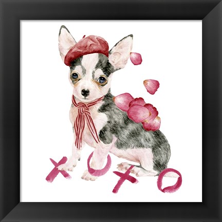 Framed Valentine Puppy III Print