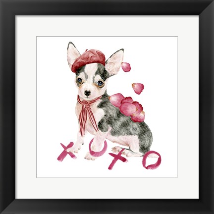 Framed Valentine Puppy III Print