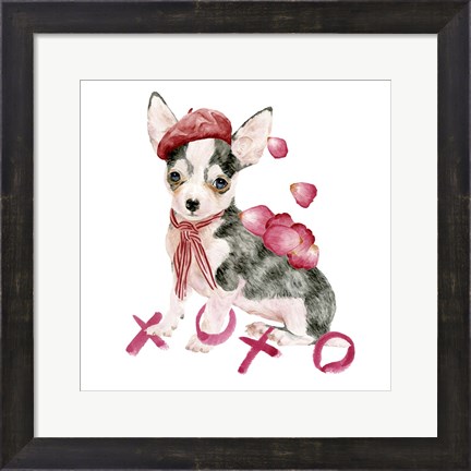 Framed Valentine Puppy III Print