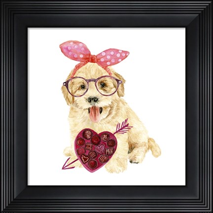 Framed Valentine Puppy IV Print