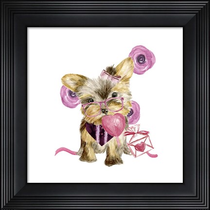 Framed Valentine Puppy VI Print