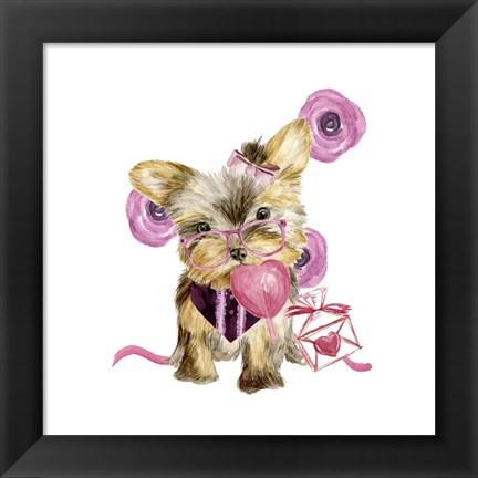 Framed Valentine Puppy VI Print