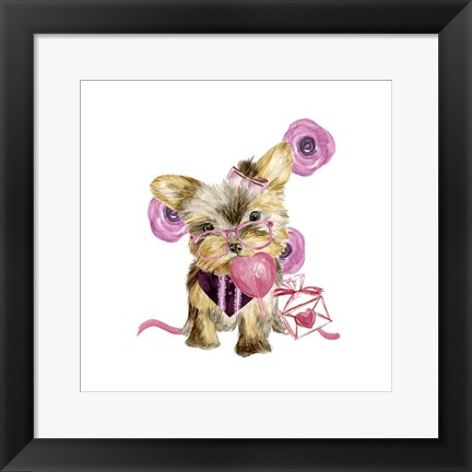 Framed Valentine Puppy VI Print